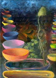 a98-KvindeStårOp 70x50cm Akryl